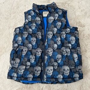 Old Navy Blue and Gray Skull Pattern Vest